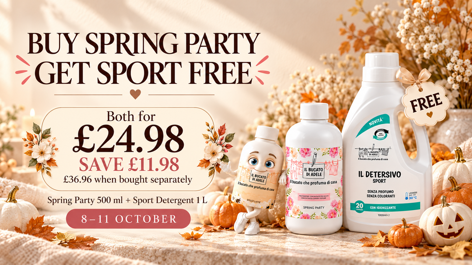 Elegant autumn Spring Party and Sport banner